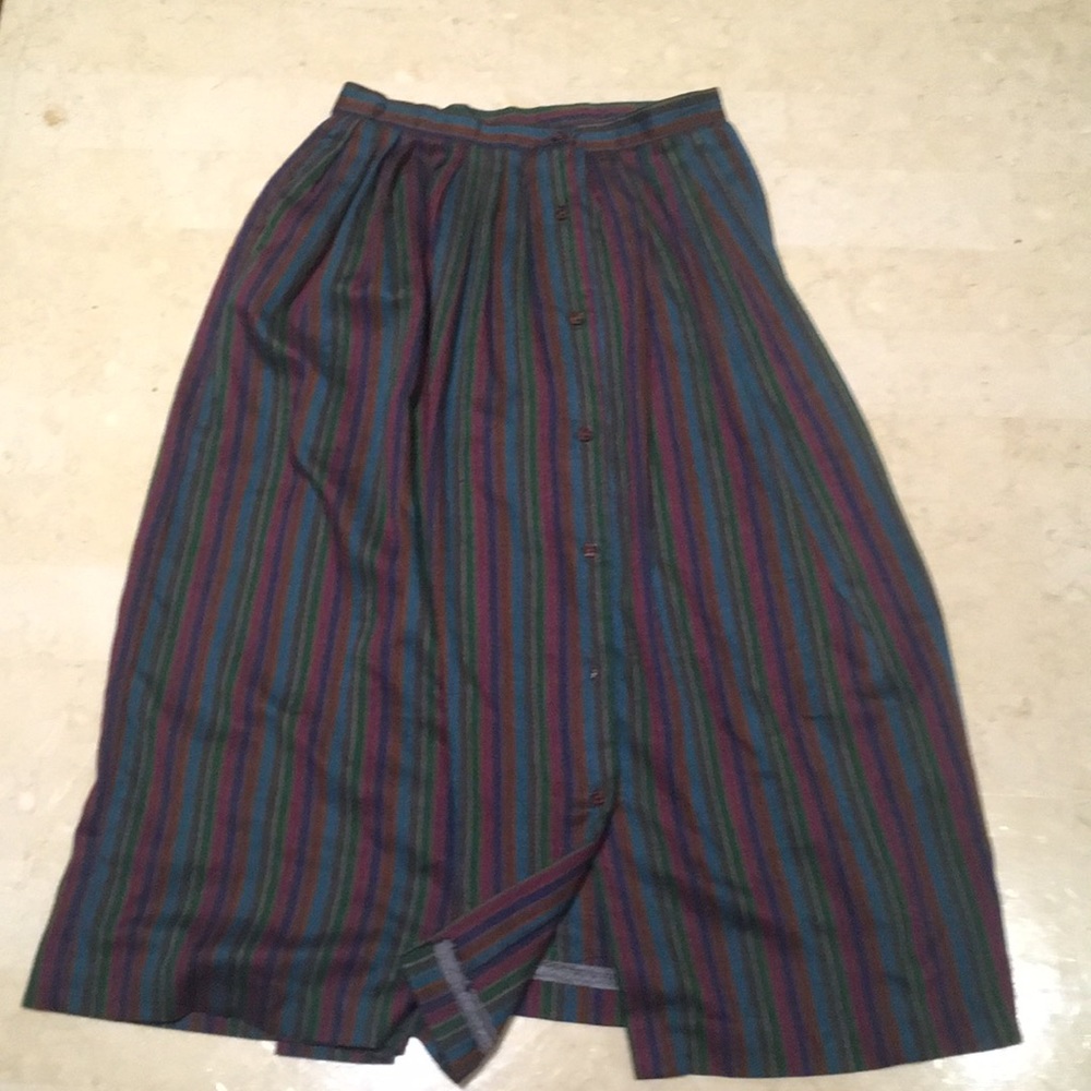 VINTAGE Stripped Button Down Skirt